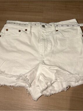 Levi's White Distressed Denim Cutoff Shorts